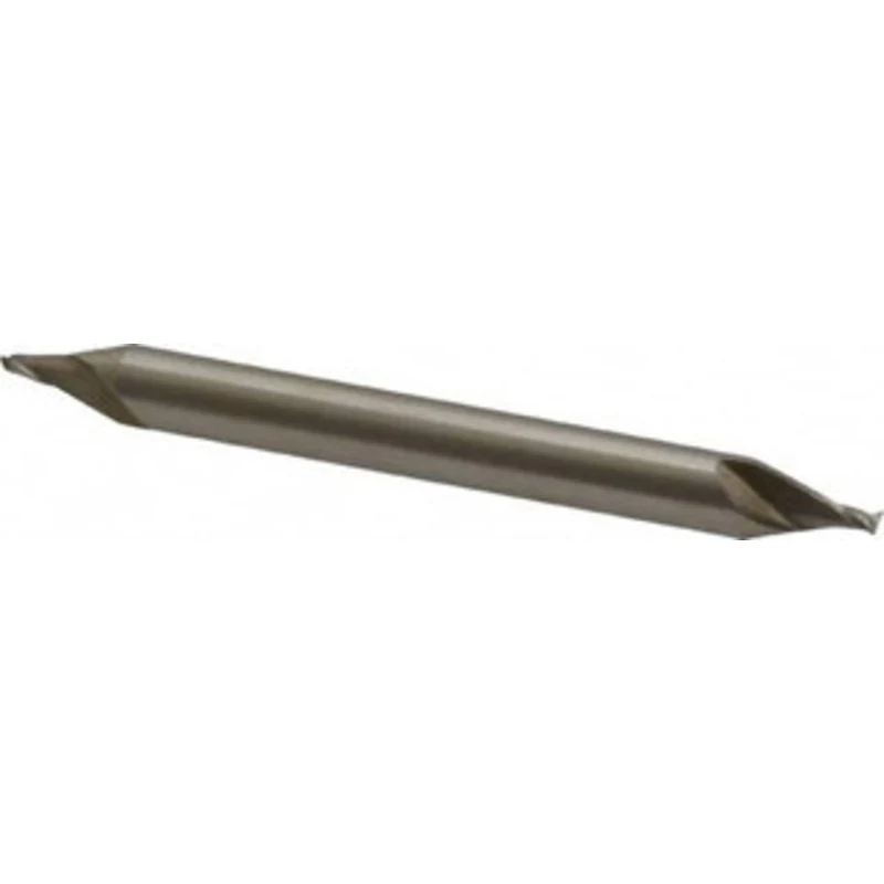Value Collection 5/64, 1/8 LOC, 3/16 Shank Diam, 2 OAL, 2 Flute, Cobalt Square End Mill Double End, Uncoated, Spiral ...